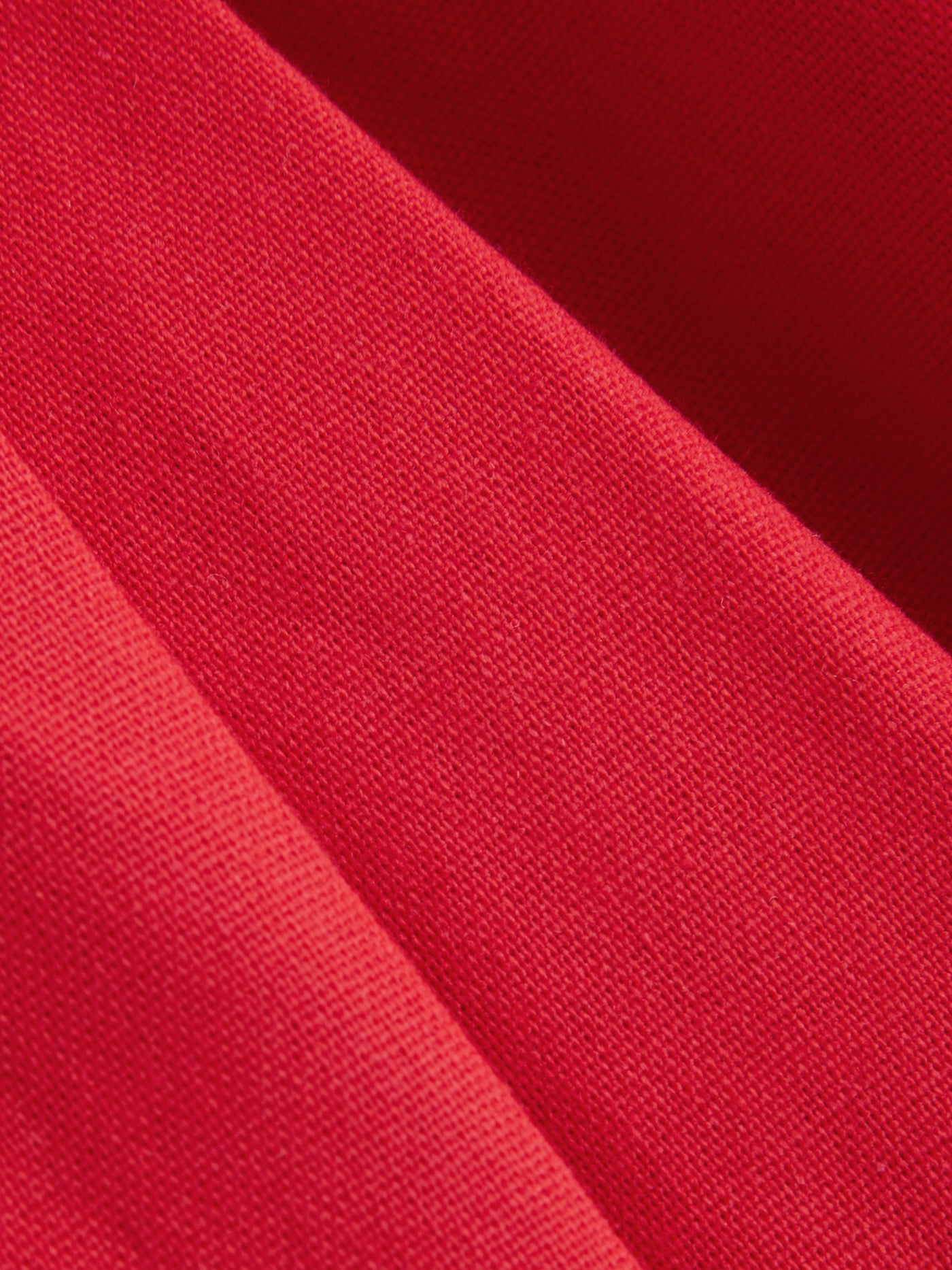 Vestido midi de mezcla de lino con cuello barco, volantes y espalda descubierta - Rojo