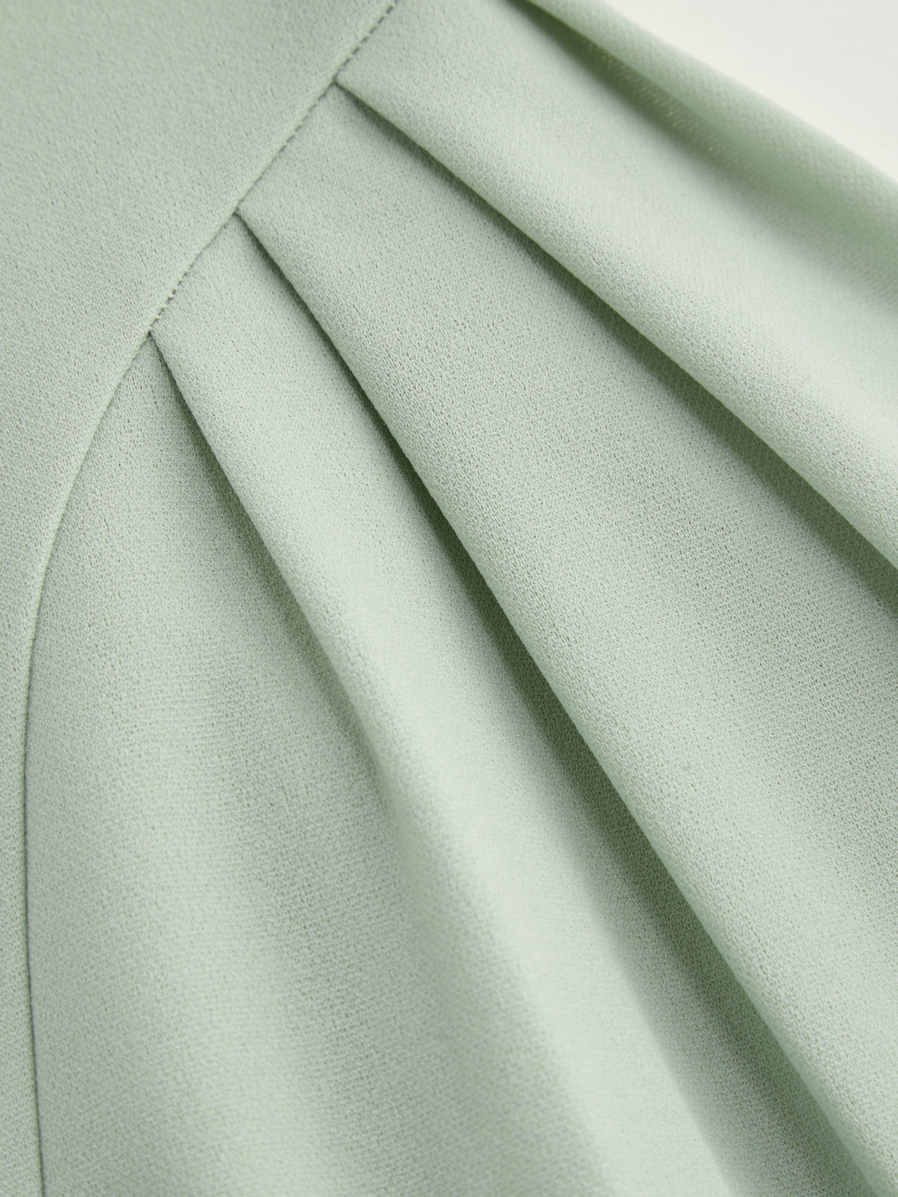 Vestido midi liso de tejido con cuello cuadrado