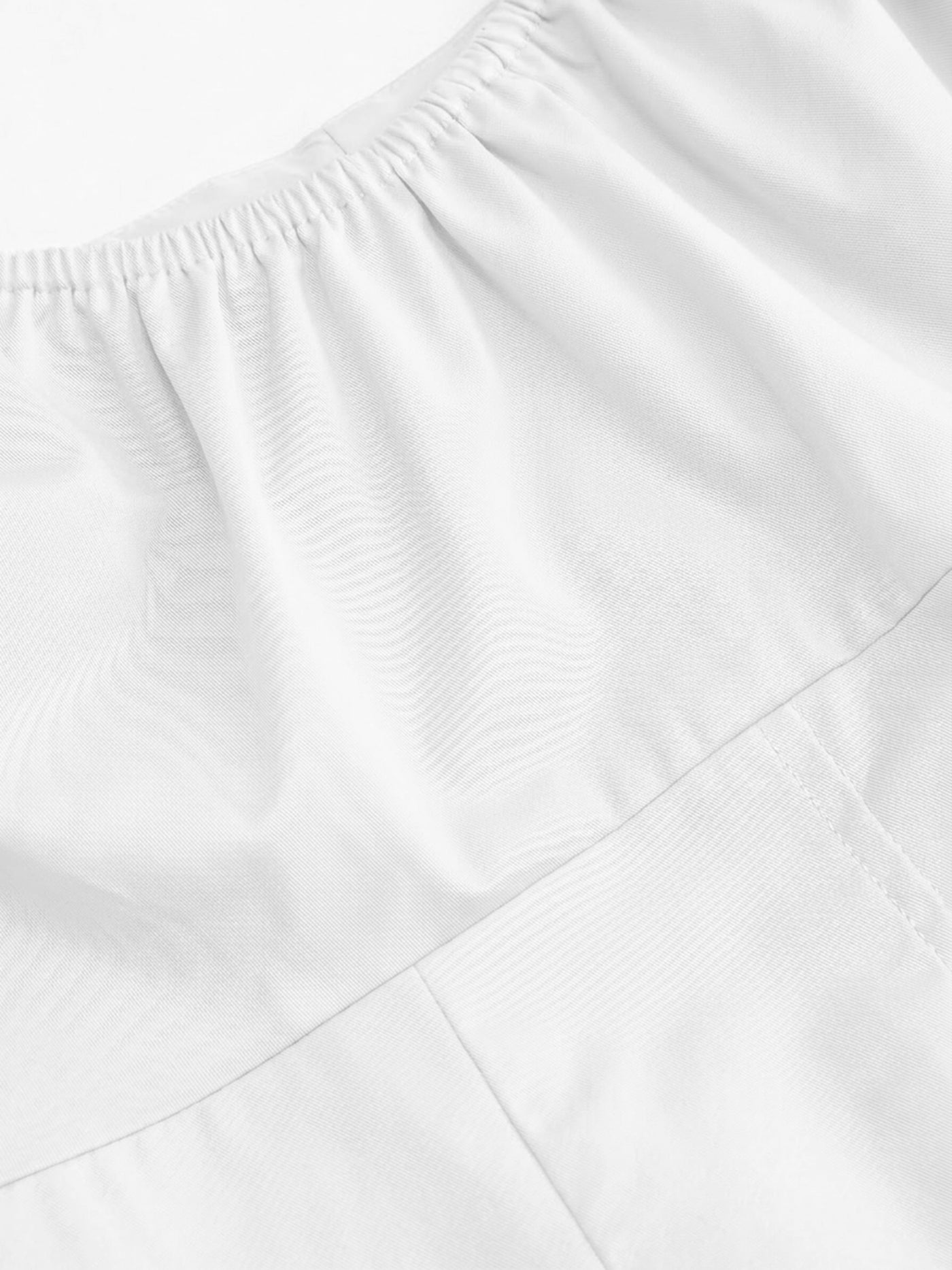 Vestido midi línea A de algodón con escote redondo