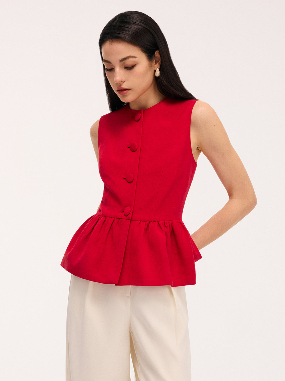 Conjunto de top peplum sin mangas y shorts - imagen 6