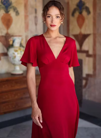 Vestido de novia y fiesta en crepé elástico con espalda abierta o cerrada