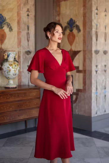 Vestido de novia y fiesta en crepé elástico con espalda abierta o cerrada - imagen 6