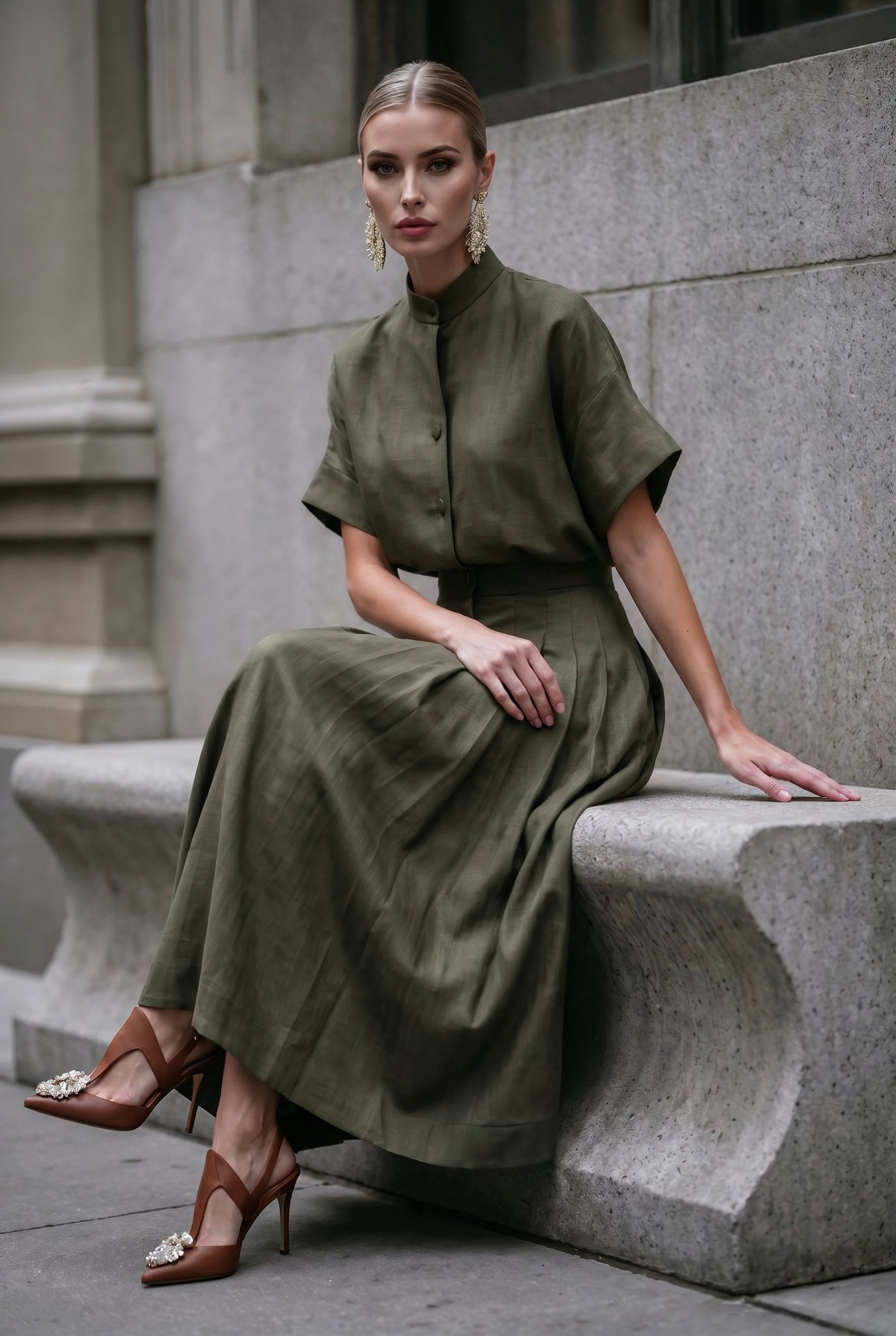 Conjunto Adele en verde militar